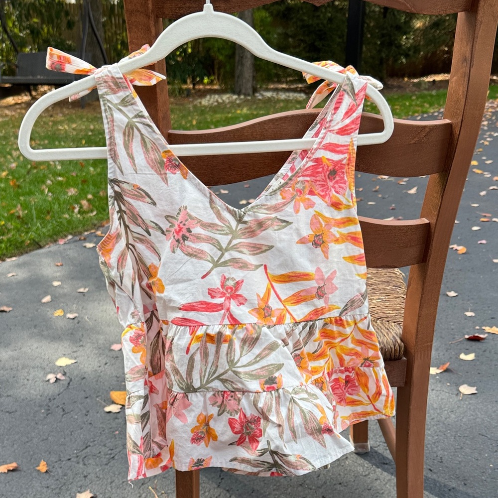 Derek Heart Floral Blouse - Pink and Orange